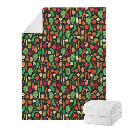Cute Vegan Pattern Print Blanket