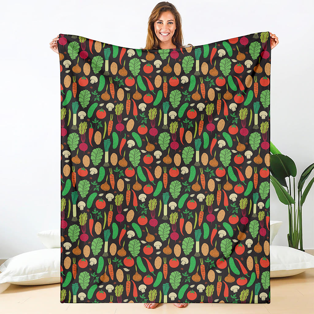 Cute Vegan Pattern Print Blanket