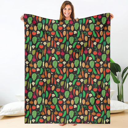 Cute Vegan Pattern Print Blanket