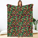 Cute Vegan Pattern Print Blanket