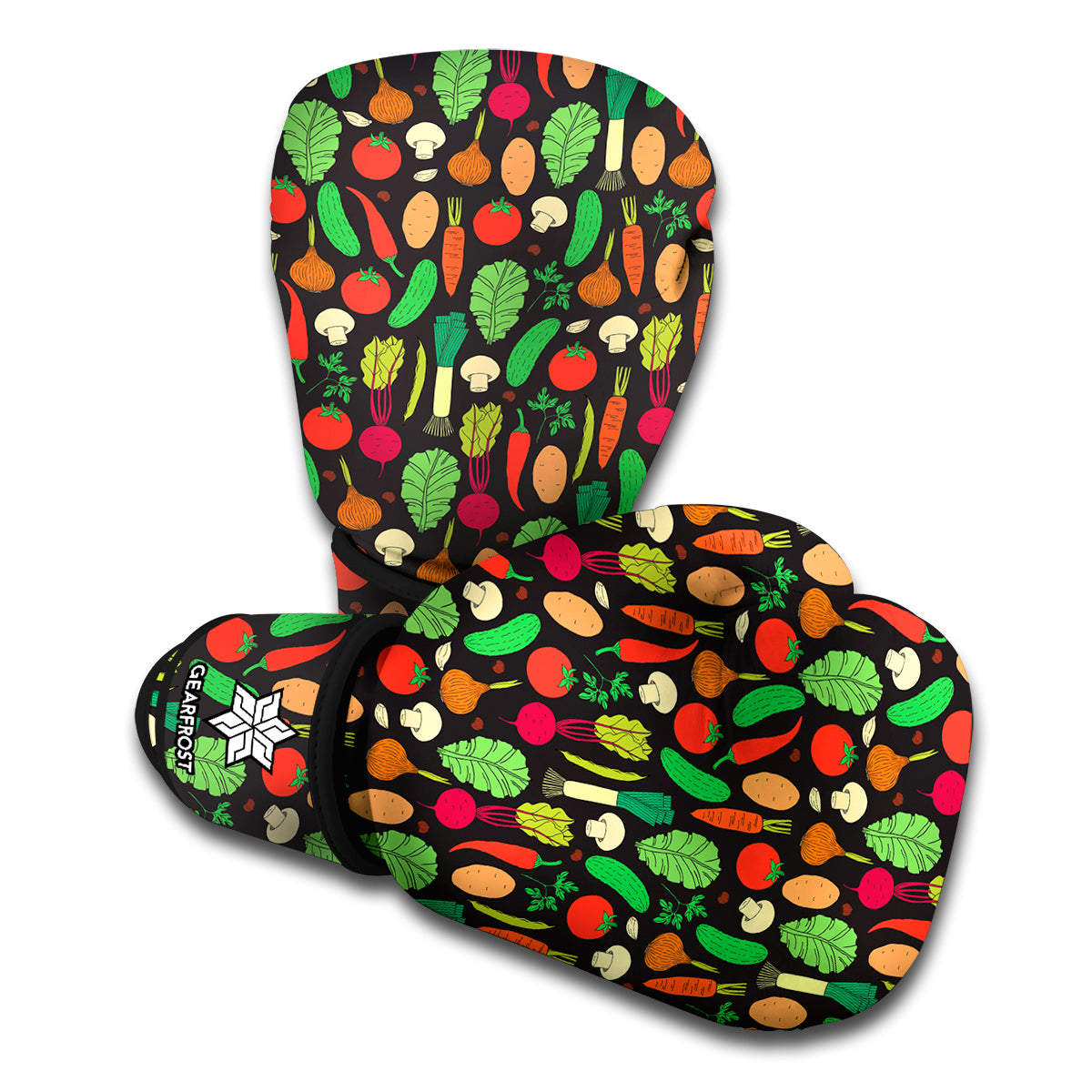 Cute Vegan Pattern Print Boxing Gloves