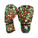 Cute Vegan Pattern Print Boxing Gloves