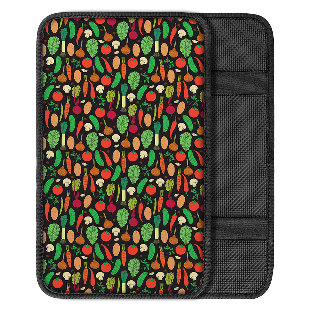 Cute Vegan Pattern Print Car Center Console Cover
