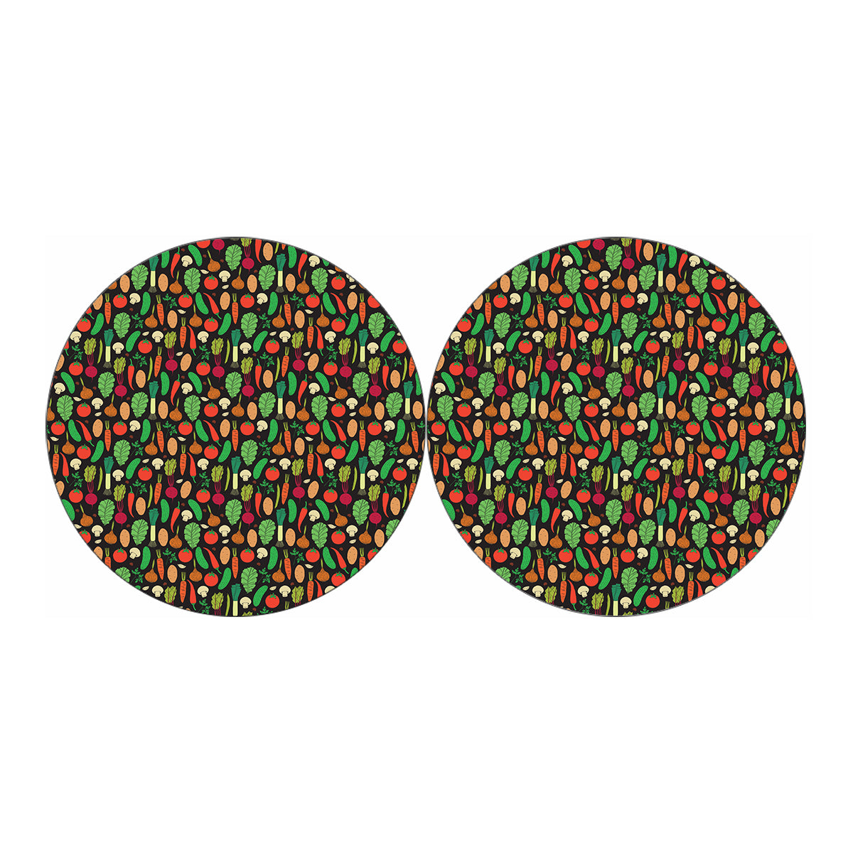 Cute Vegan Pattern Print Car Coasters