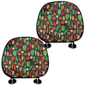 Cute Vegan Pattern Print Car Headrest Covers