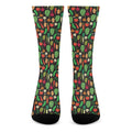 Cute Vegan Pattern Print Crew Socks