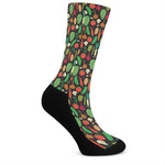 Cute Vegan Pattern Print Crew Socks