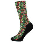 Cute Vegan Pattern Print Crew Socks
