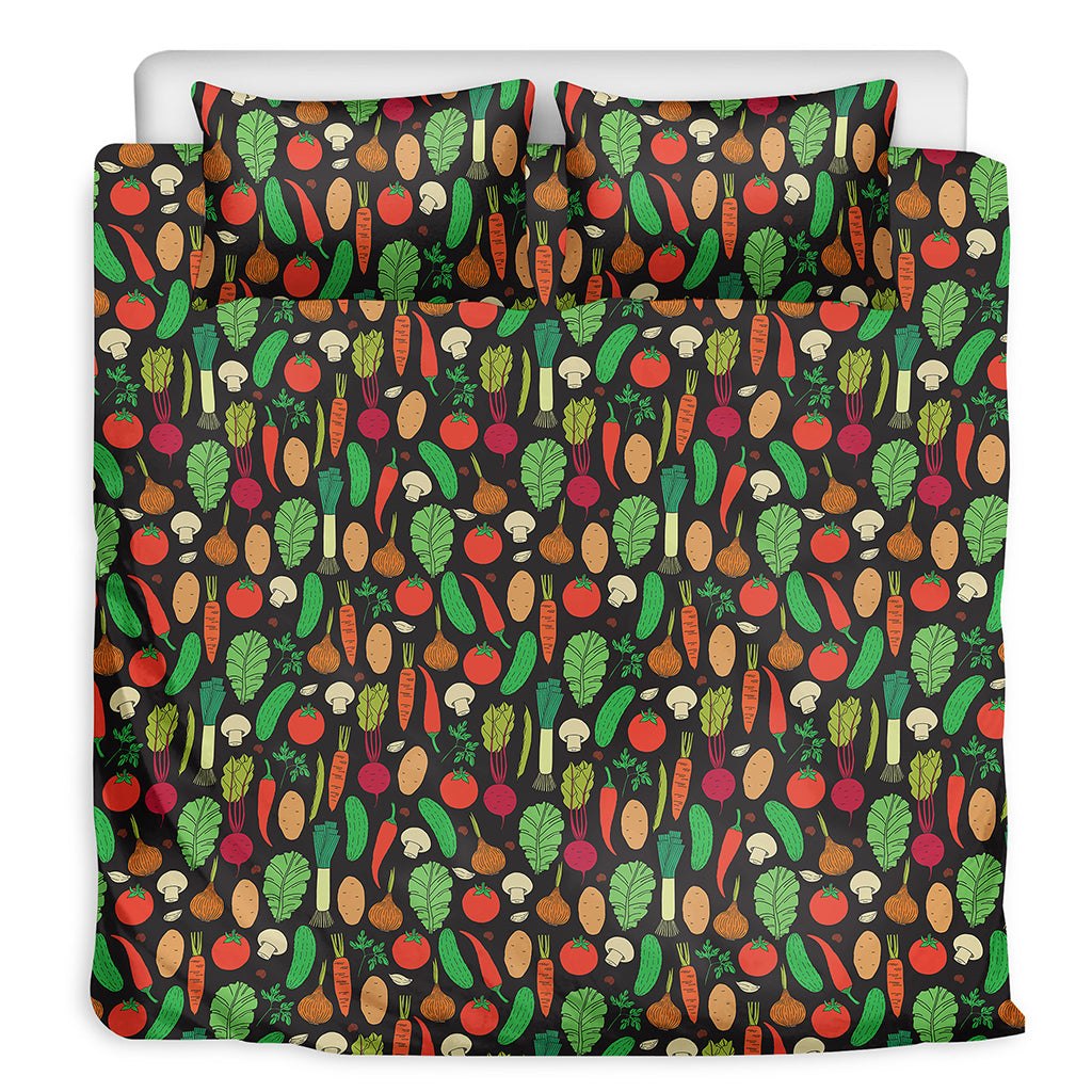 Cute Vegan Pattern Print Duvet Cover Bedding Set