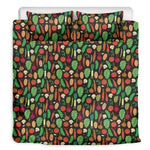 Cute Vegan Pattern Print Duvet Cover Bedding Set