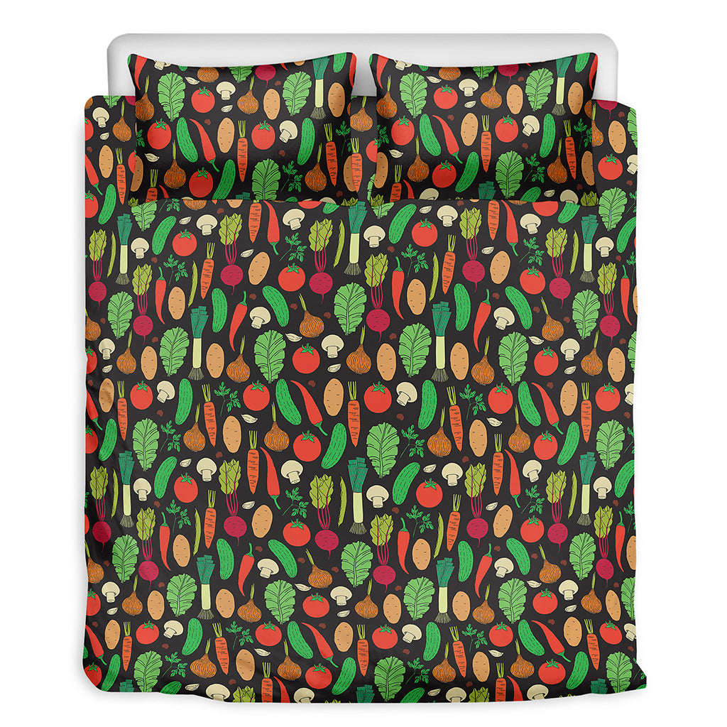 Cute Vegan Pattern Print Duvet Cover Bedding Set