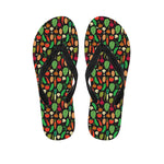 Cute Vegan Pattern Print Flip Flops