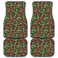 Cute Vegan Pattern Print Front and Back Car Floor Mats