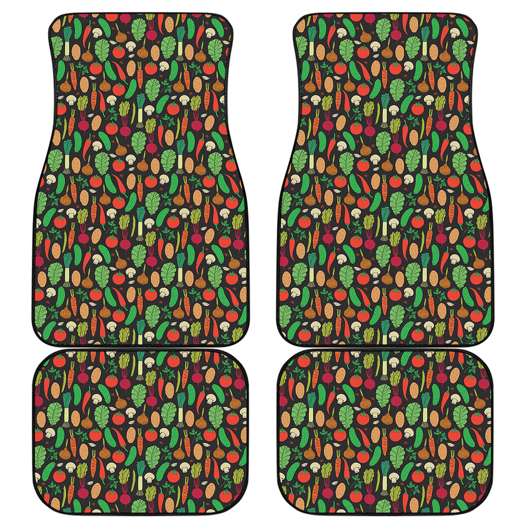 Cute Vegan Pattern Print Front and Back Car Floor Mats
