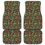 Cute Vegan Pattern Print Front and Back Car Floor Mats