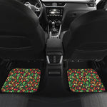 Cute Vegan Pattern Print Front and Back Car Floor Mats