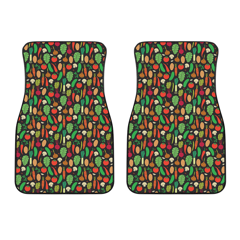 Cute Vegan Pattern Print Front Car Floor Mats