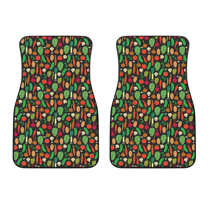 Cute Vegan Pattern Print Front Car Floor Mats