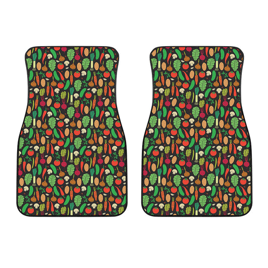 Cute Vegan Pattern Print Front Car Floor Mats