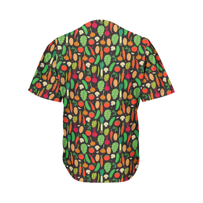 Cute Vegan Pattern Print Men's Baseball Jersey
