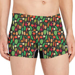 Cute Vegan Pattern Print Men's Boxer Briefs