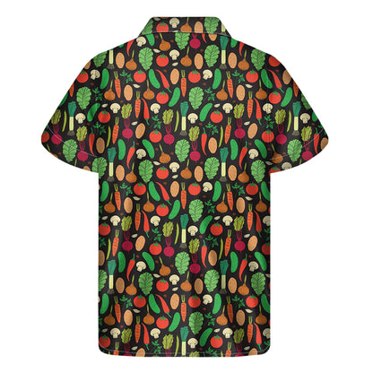 Cute Vegan Pattern Print Men's Short Sleeve Shirt