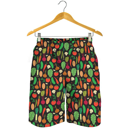 Cute Vegan Pattern Print Men's Shorts