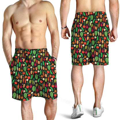 Cute Vegan Pattern Print Men's Shorts