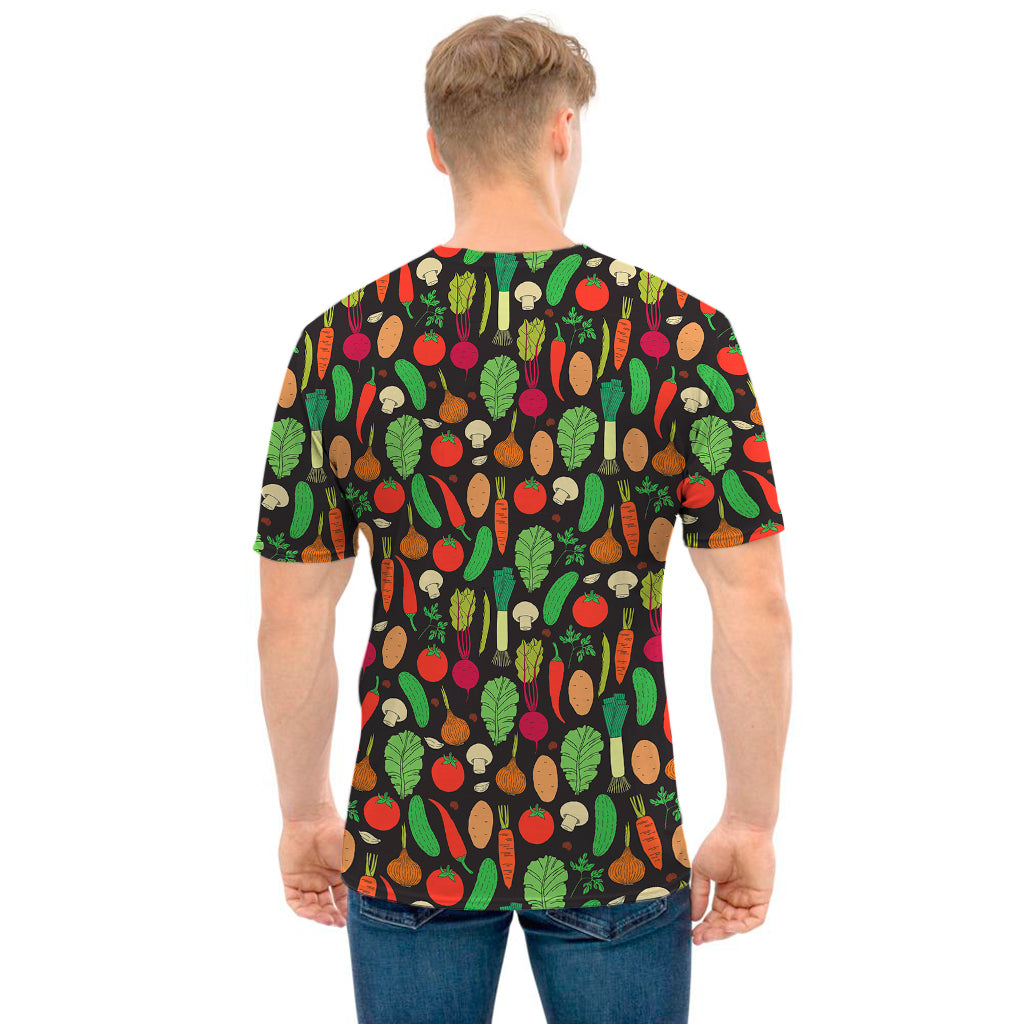 Cute Vegan Pattern Print Men's T-Shirt