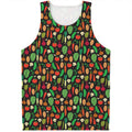 Cute Vegan Pattern Print Men's Tank Top