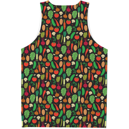 Cute Vegan Pattern Print Men's Tank Top