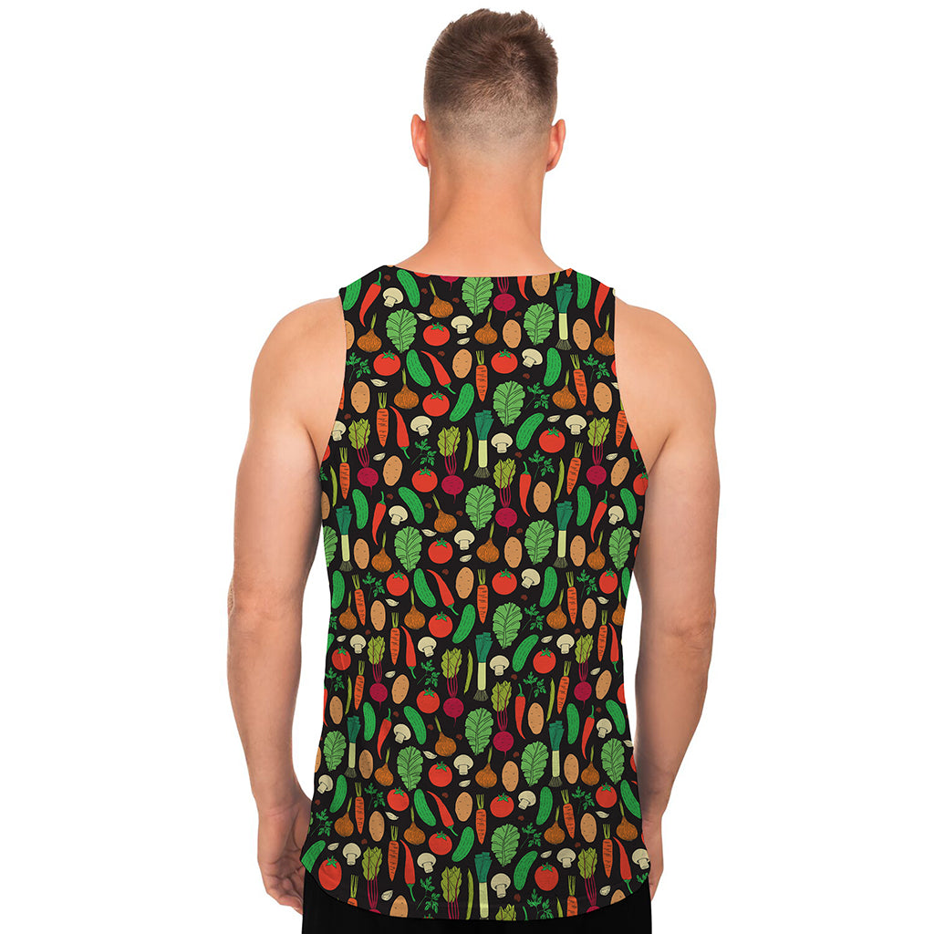 Cute Vegan Pattern Print Men's Tank Top