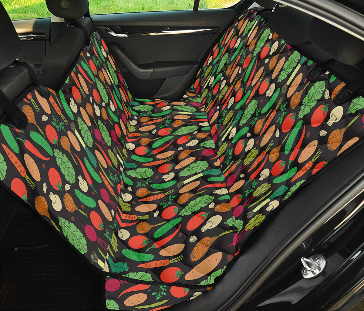 Cute Vegan Pattern Print Pet Car Back Seat Cover