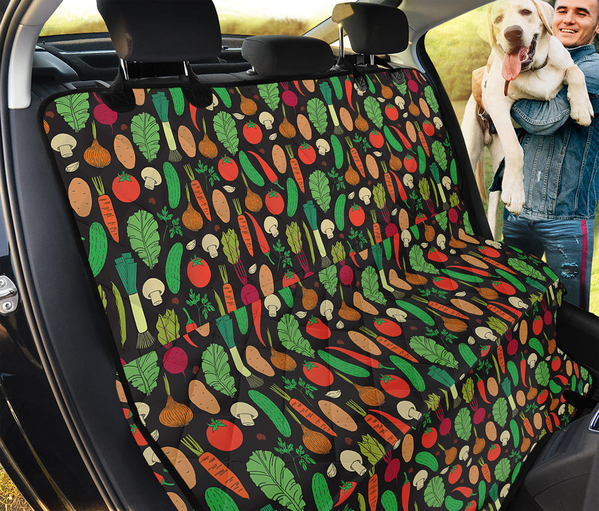 Cute Vegan Pattern Print Pet Car Back Seat Cover