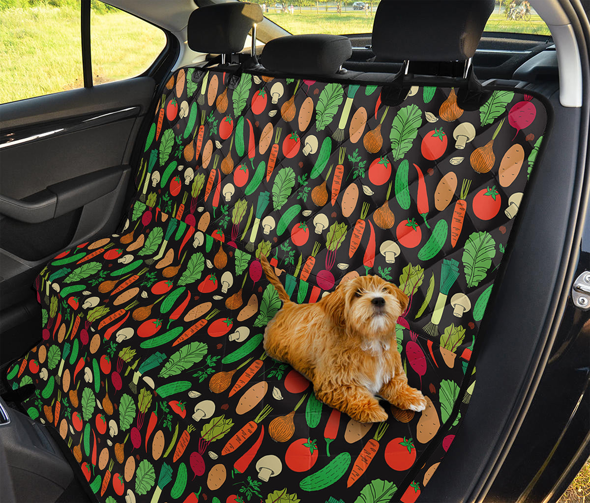 Cute Vegan Pattern Print Pet Car Back Seat Cover