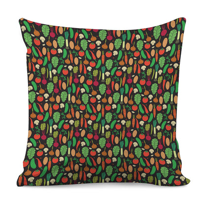 Cute Vegan Pattern Print Pillow Cover