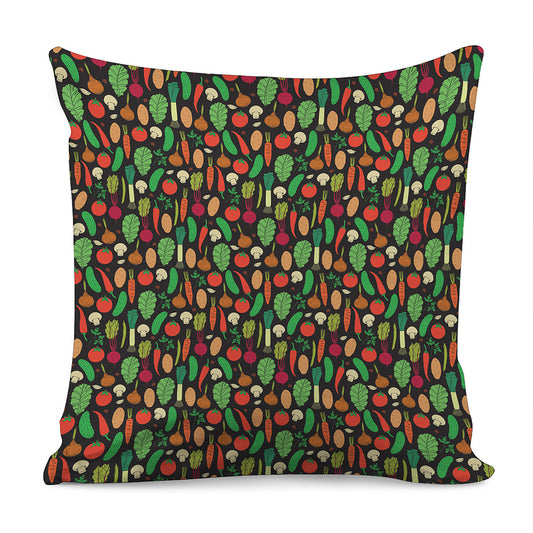 Cute Vegan Pattern Print Pillow Cover