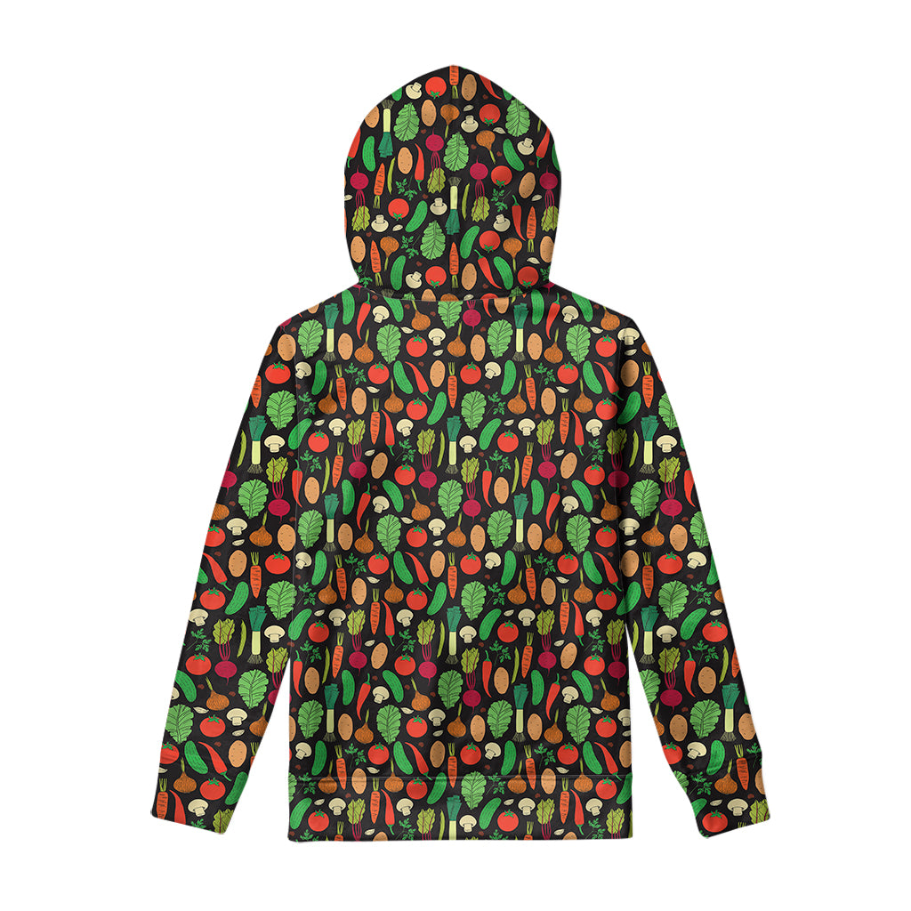 Cute Vegan Pattern Print Pullover Hoodie