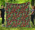 Cute Vegan Pattern Print Quilt