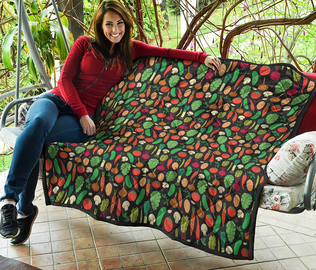 Cute Vegan Pattern Print Quilt