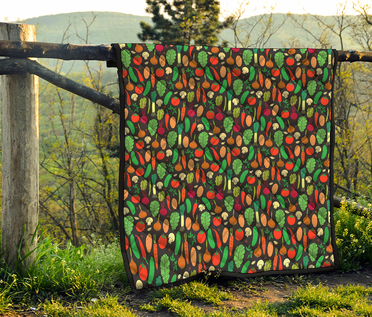 Cute Vegan Pattern Print Quilt