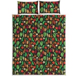 Cute Vegan Pattern Print Quilt Bed Set