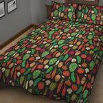 Cute Vegan Pattern Print Quilt Bed Set
