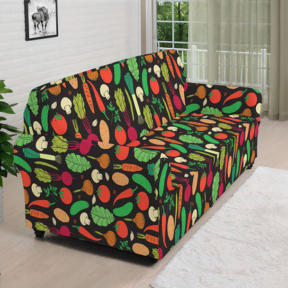 Cute Vegan Pattern Print Sofa Cover