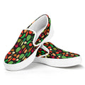 Cute Vegan Pattern Print White Slip On Sneakers