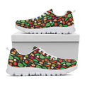 Cute Vegan Pattern Print White Running Shoes
