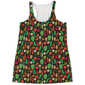 Cute Vegan Pattern Print Women's Racerback Tank Top