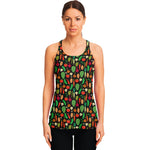 Cute Vegan Pattern Print Women's Racerback Tank Top
