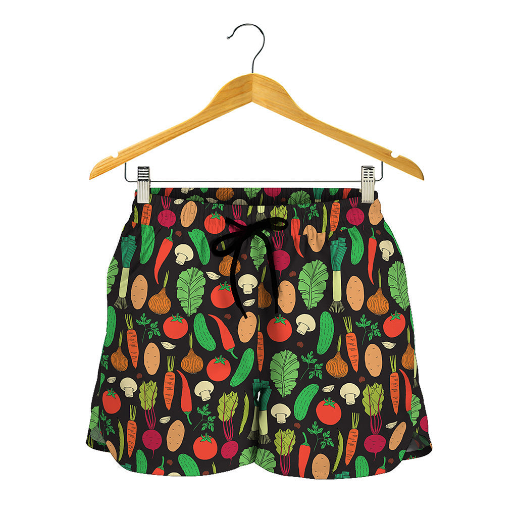 Cute Vegan Pattern Print Women's Shorts
