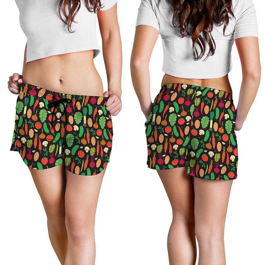 Cute Vegan Pattern Print Women's Shorts